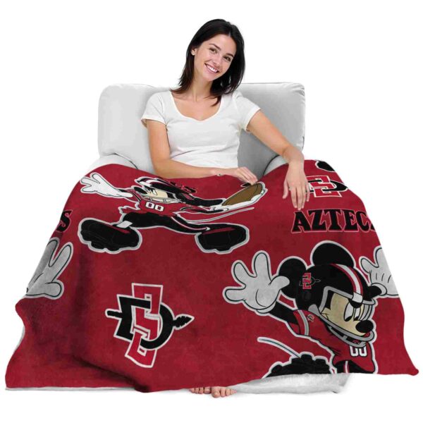 custom san diego state aztecs mickey red blanket latest model