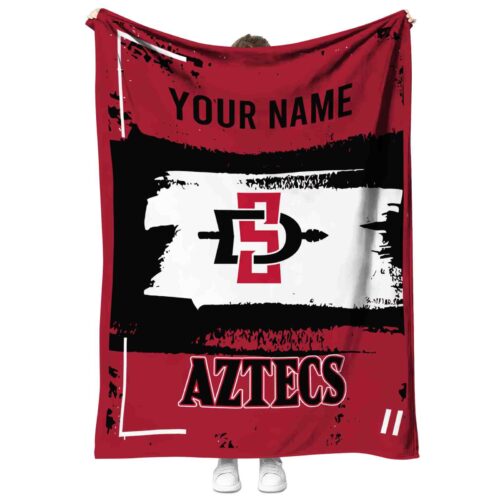 custom san diego state aztecs paint strokes red white blanket best selling