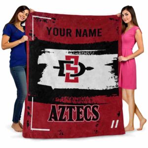 custom san diego state aztecs paint strokes red white blanket fashion forward
