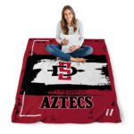 custom san diego state aztecs paint strokes red white blanket high quality