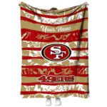 custom san francisco 49ers floral stripes red white blanket best selling