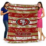 custom san francisco 49ers floral stripes red white blanket fashion forward