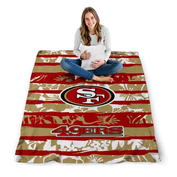 custom san francisco 49ers floral stripes red white blanket high quality