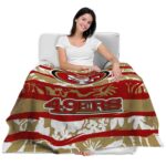 custom san francisco 49ers floral stripes red white blanket latest model