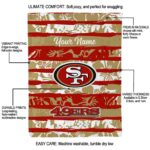 custom san francisco 49ers floral stripes red white blanket new arrival