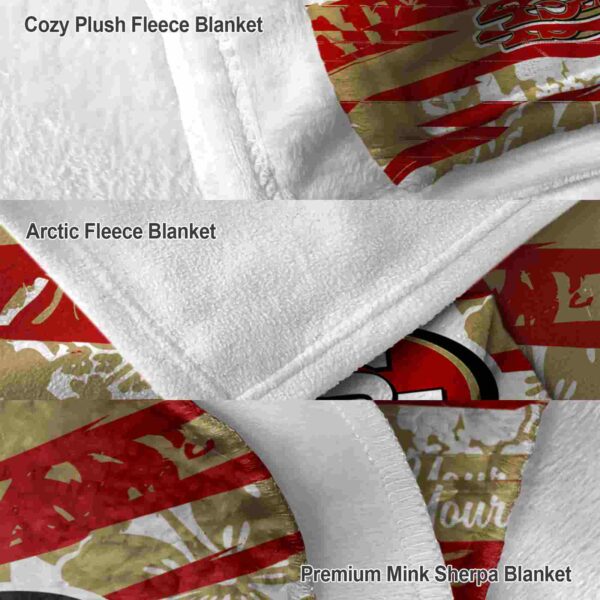 custom san francisco 49ers floral stripes red white blanket premium grade