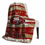 custom san francisco 49ers floral stripes red white blanket top rated
