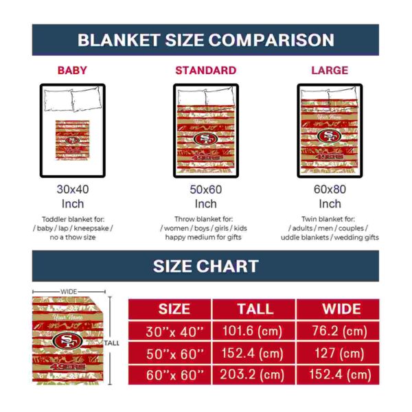 custom san francisco 49ers floral stripes red white blanket trendy