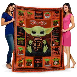 custom san francisco giants baby yoda orange blanket fashion forward