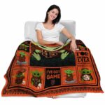 custom san francisco giants baby yoda orange blanket best selling