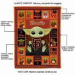 custom san francisco giants baby yoda orange blanket best selling