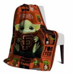 custom san francisco giants baby yoda orange blanket best selling