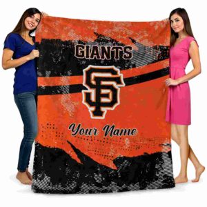 custom san francisco giants grunge streaks orange blanket fashion forward