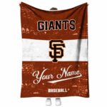 custom san francisco giants grunge texture orange white blanket best selling