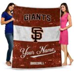 custom san francisco giants grunge texture orange white blanket best selling
