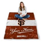 custom san francisco giants grunge texture orange white blanket best selling