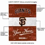 custom san francisco giants grunge texture orange white blanket best selling