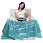 custom san jose sharks grunge texture teal white blanket best selling