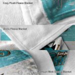 custom san jose sharks grunge texture teal white blanket best selling