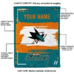 custom san jose sharks paint strokes teal white blanket best selling