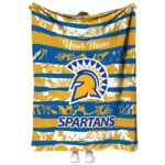 custom san jose state spartans floral stripes blue white blanket best selling