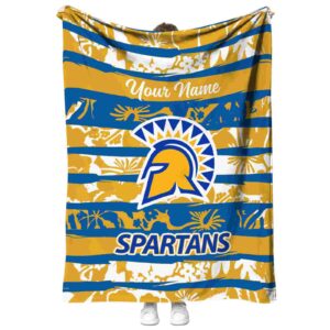 custom san jose state spartans floral stripes blue white blanket best selling
