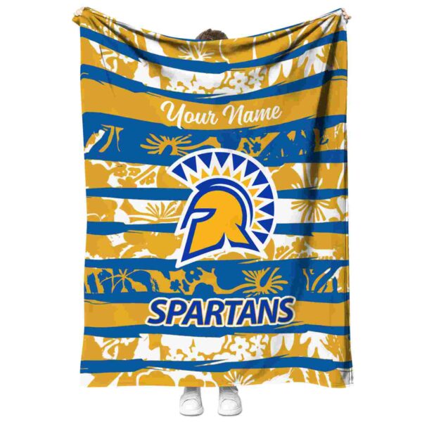 custom san jose state spartans floral stripes blue white blanket best selling