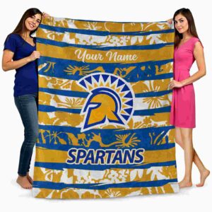 custom san jose state spartans floral stripes blue white blanket fashion forward