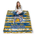 custom san jose state spartans floral stripes blue white blanket high quality