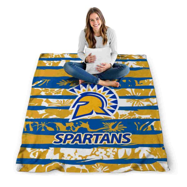 custom san jose state spartans floral stripes blue white blanket high quality