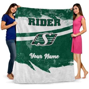 custom saskatchewan roughriders grunge streaks green blanket fashion forward