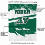 custom saskatchewan roughriders grunge streaks green blanket best selling