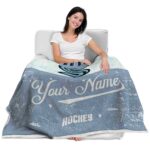 custom seattle kraken grunge texture blue white blanket best selling