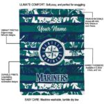 custom seattle mariners floral stripes navy blue white blanket new arrival