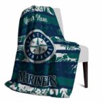 custom seattle mariners floral stripes navy blue white blanket top rated