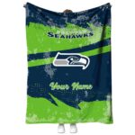 custom seattle seahawks grunge streaks blue blanket best selling