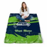 custom seattle seahawks grunge streaks blue blanket best selling