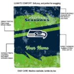 custom seattle seahawks grunge streaks blue blanket best selling