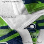custom seattle seahawks grunge streaks blue blanket best selling