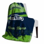 custom seattle seahawks grunge streaks blue blanket best selling