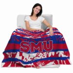 custom smu mustangs floral stripes blue white blanket best selling
