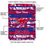custom smu mustangs floral stripes blue white blanket best selling