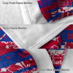 custom smu mustangs floral stripes blue white blanket best selling