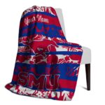 custom smu mustangs floral stripes blue white blanket best selling