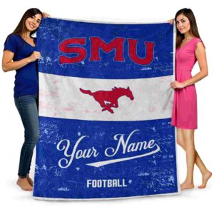 custom smu mustangs grunge texture blue white blanket fashion forward