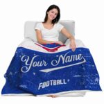custom smu mustangs grunge texture blue white blanket best selling