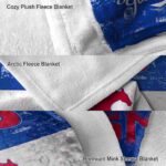 custom smu mustangs grunge texture blue white blanket best selling