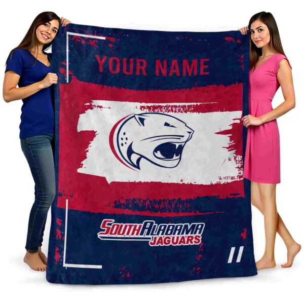 custom south alabama jaguars paint strokes blue white blanket fashion forward