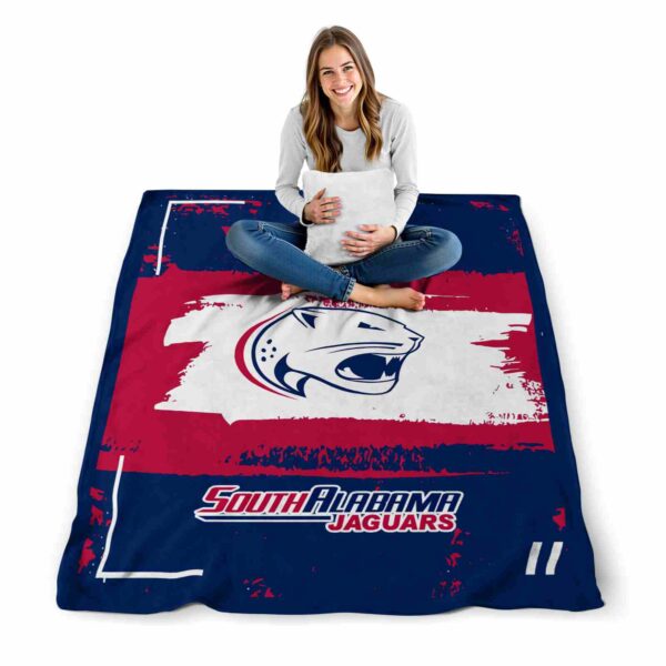 custom south alabama jaguars paint strokes blue white blanket high quality