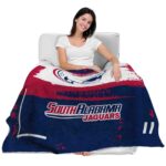 custom south alabama jaguars paint strokes blue white blanket latest model